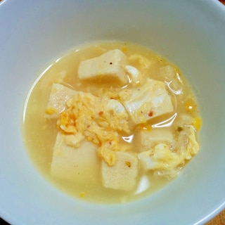 高野豆腐と卵の味噌汁